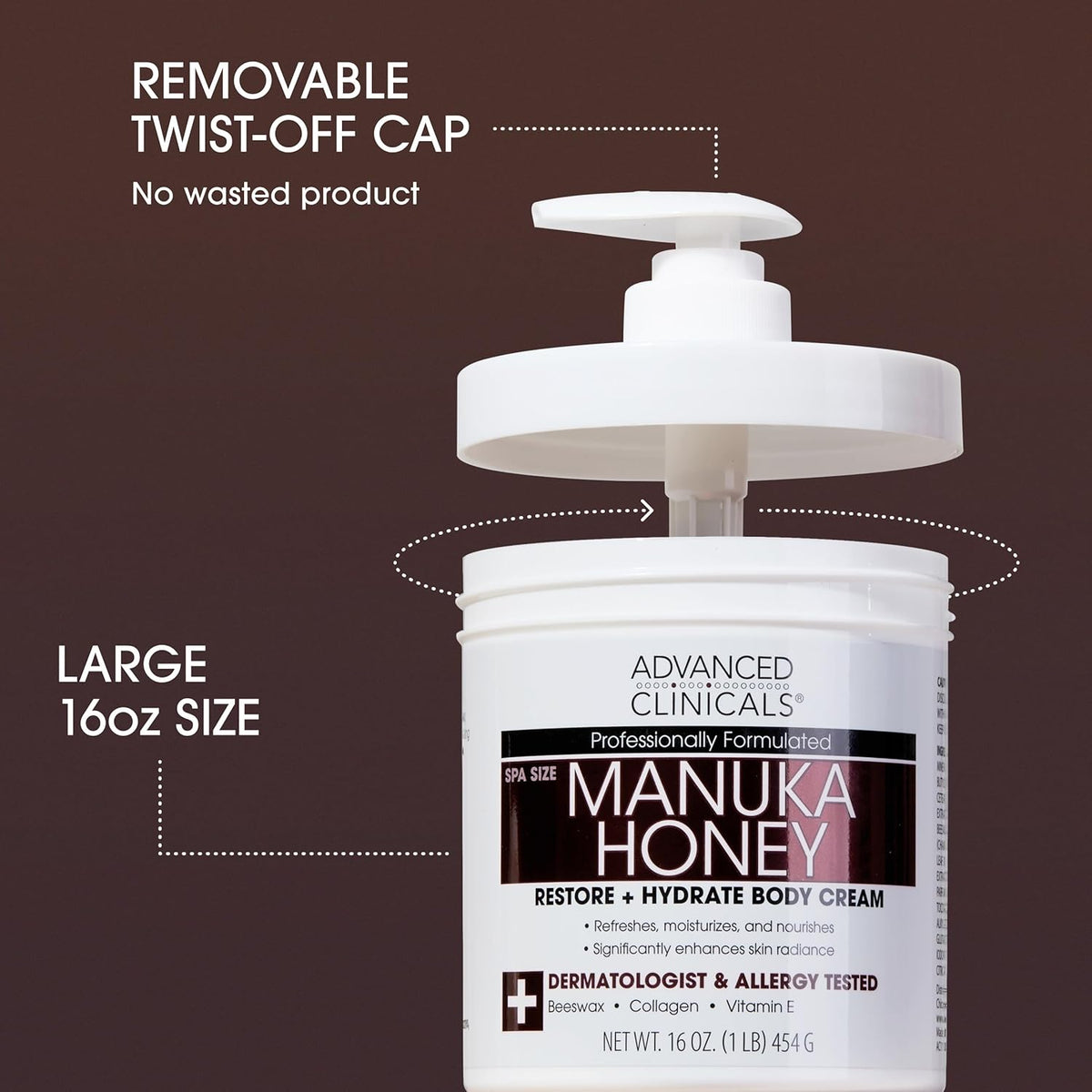 Advanced Clinicals Manuka Honey Restore and Hydrate Body Cream 454g