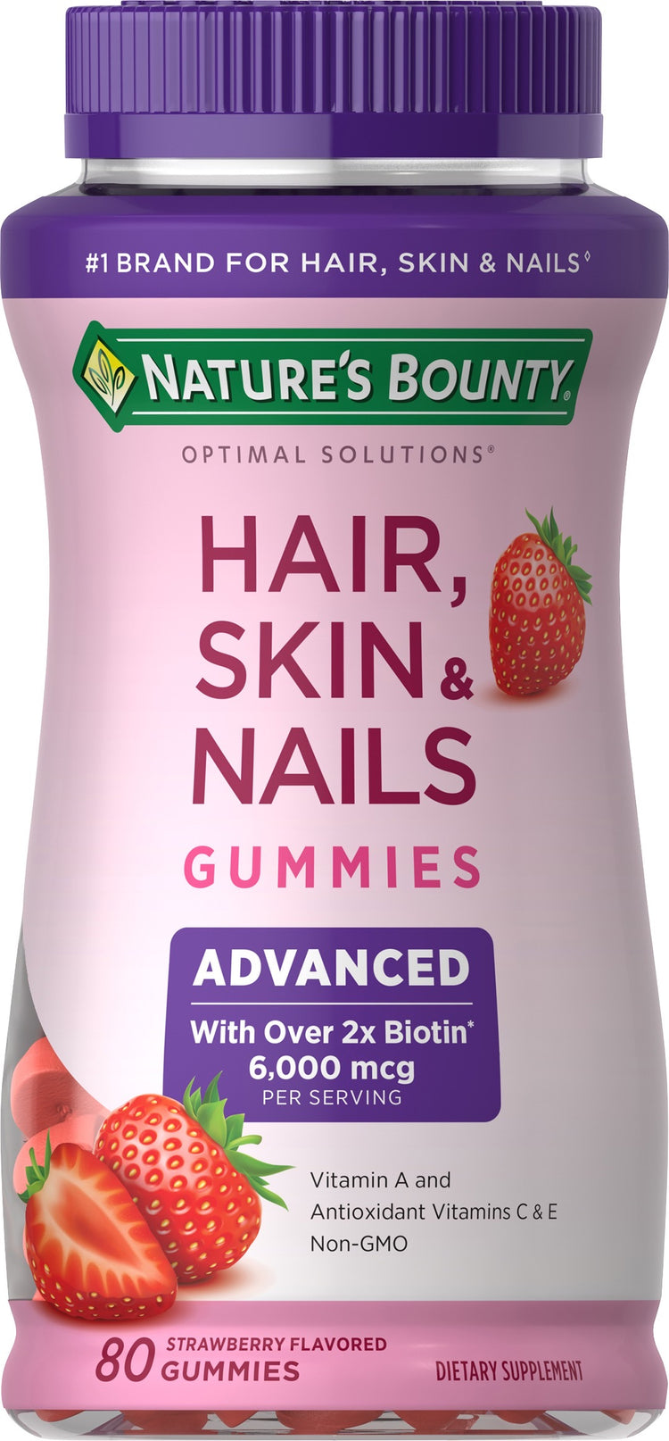 Nature's Bounty Hair Skin & Nails Advanced Gummies with Biotin 6000mcg